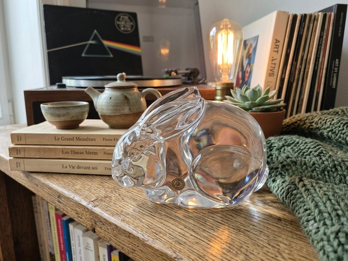 Figurine / Presse-papier Lapin en Cristal Massif, Maison & Meubles, Enlèvement ou Envoi