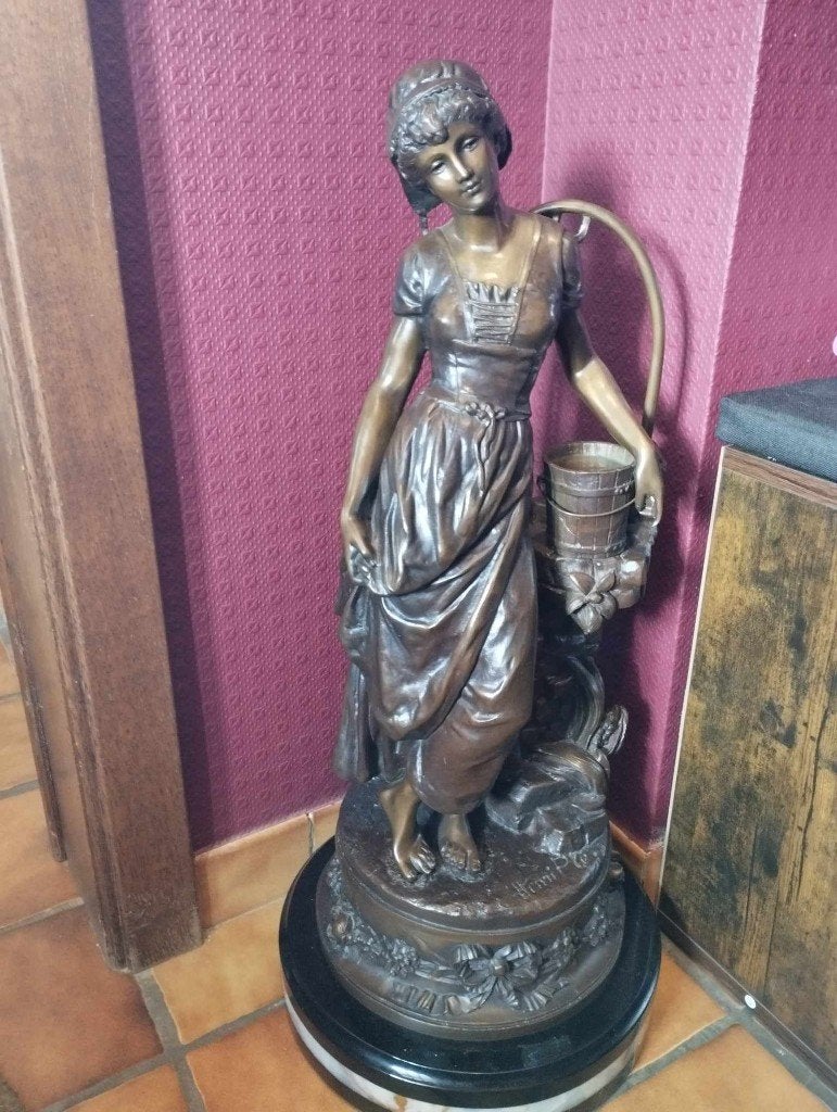 Bronze + marbre. . PLÉ Henri Honoré, 1853-1922, Enlèvement, Bronze