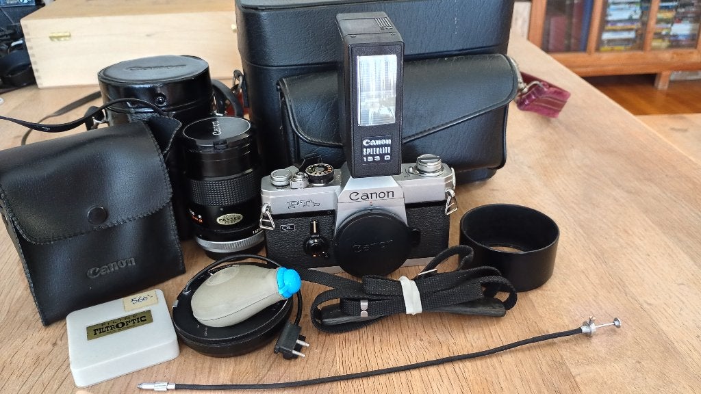 Canon FTB met 135 MM 4.5, Ophalen of Verzenden, Gebruikt, Spiegelreflex, Canon