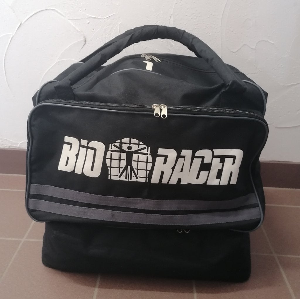 Zwarte sportzak van Bio Racer met schoenen vak., Ophalen of Verzenden, Zo goed als nieuw