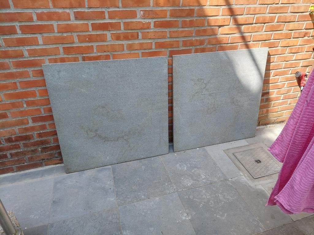 Tegels in graniet (80x80), Tuin en Terras, Ophalen