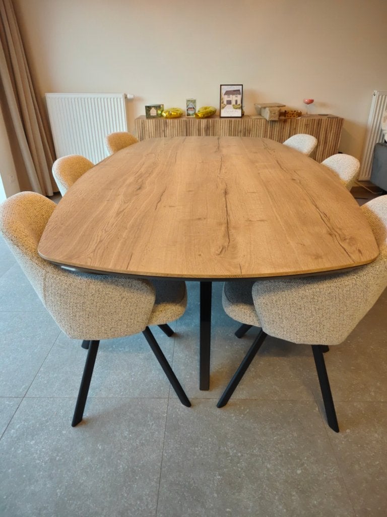 Eettafel 220x120cm deens ovaal - 1 maand oud, Ophalen, Overige materialen, 100 tot 150 cm, 200 cm of meer