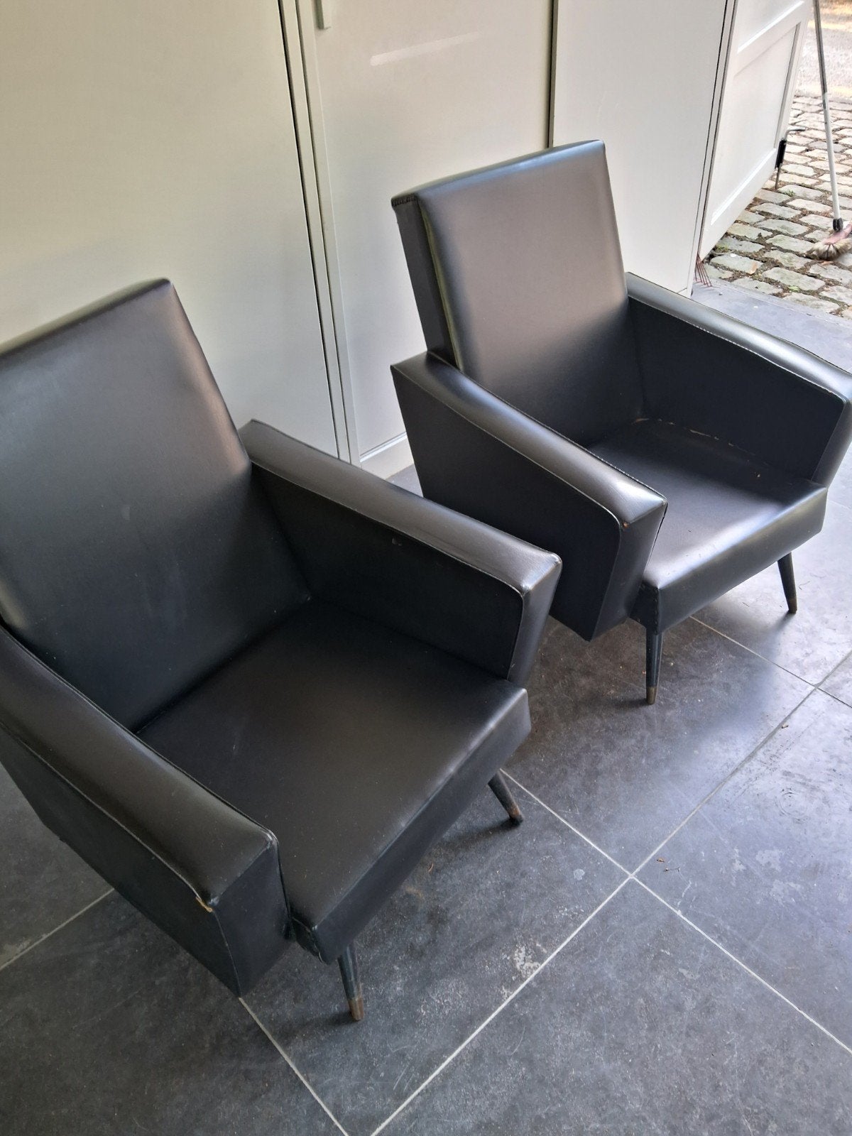 2 sièges de style vintage des années 1950, Maison & Meubles, Enlèvement, Utilisé, Synthétique