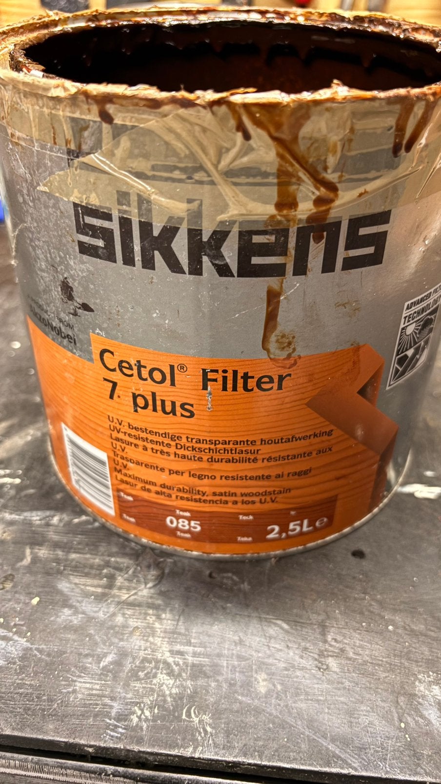 Sikkens beits Teak, Doe-het-zelf en Bouw, Verf, Beits en Lak, Ophalen, Gebruikt, Bruin, Beits