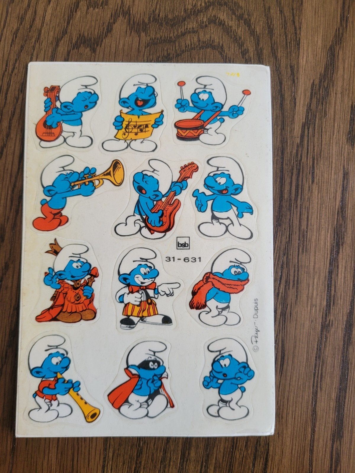 planche d'autocollants ancienne Les Schtroumpfs, Enlèvement ou Envoi