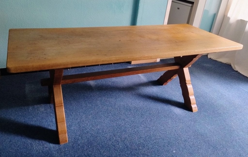 Table en chêne massif, 150 à 200 cm, Cinq personnes ou plus, Enlèvement, Utilisé