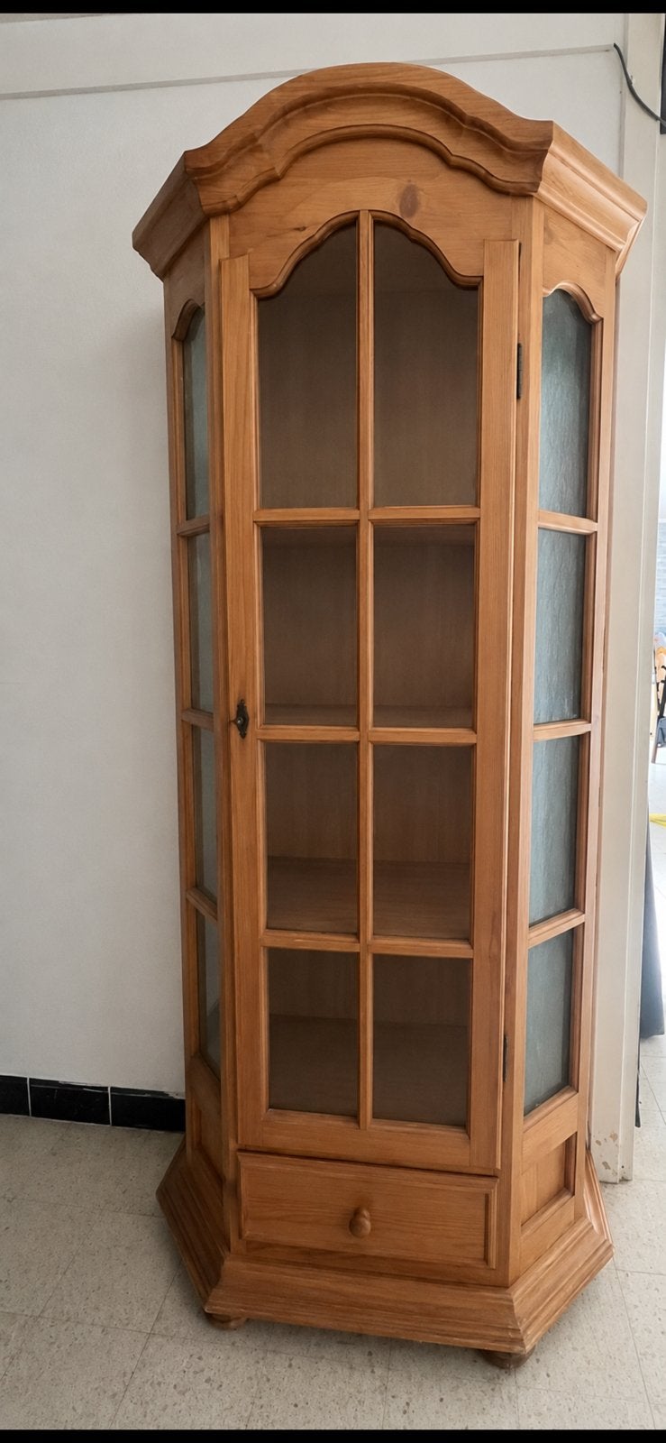 Houten vitrinekast, Maison & Meubles, Armoires | Vitrines, Utilisé, 150 à 200 cm, 50 à 100 cm, 25 à 50 cm, Avec tiroir(s), Avec porte(s)