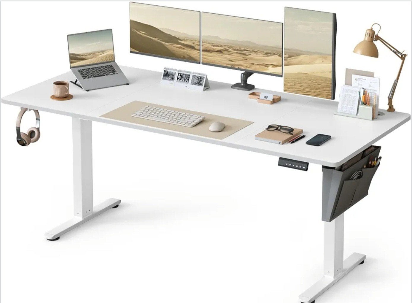 Elektrisch Zit-Sta Bureau (180x80 cm) – Cloud White, Huis en Inrichting, Bureaus, Zit-sta bureau, Elektrisch, Ophalen of Verzenden