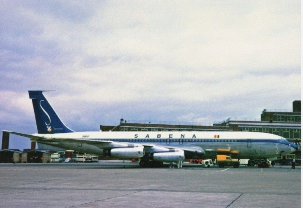 Sabena Boeing 707 OO-SJE ansichtkaart, Ophalen of Verzenden, Nieuw, Kaart, Foto of Prent