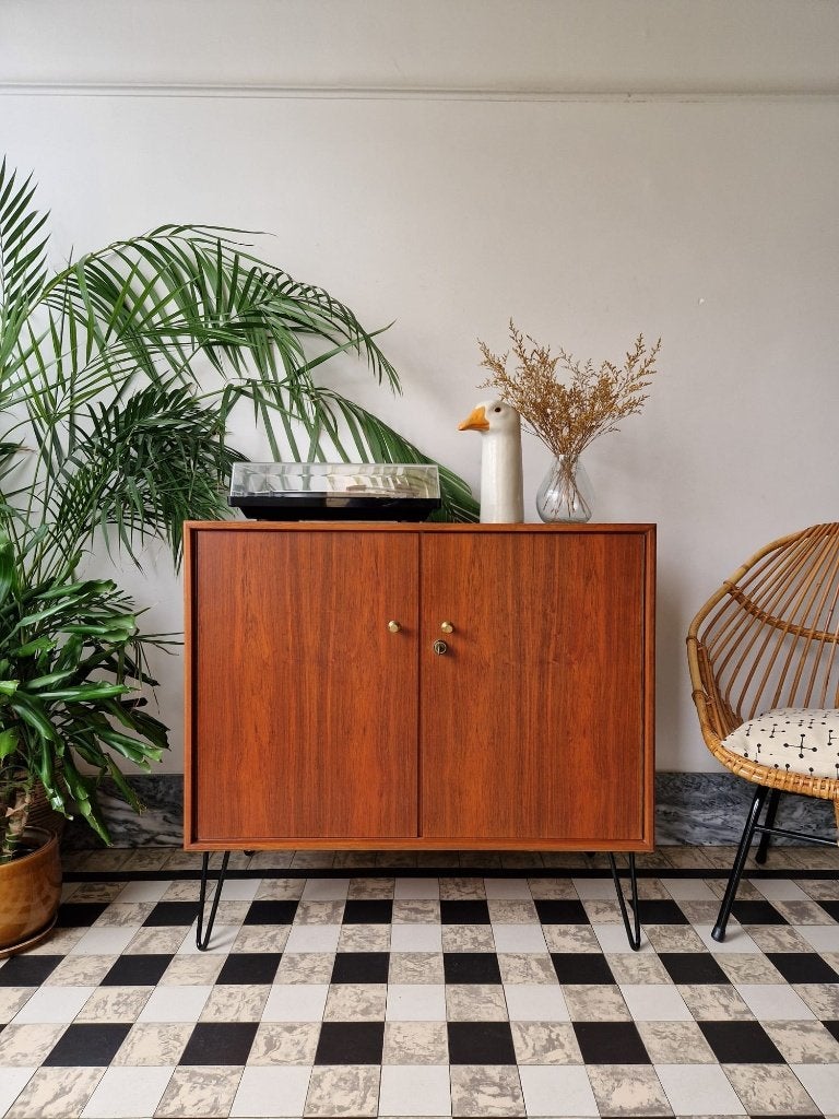 Vintage midcentury platenspeler meubel | kast | retro, Enlèvement, Utilisé, Bois, Vintage