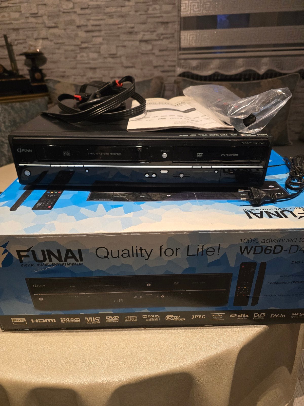 vhs speler dvd funai wd6d-d4413db, Ophalen of Verzenden, Gebruikt, Dvd-recorder, Overige merken