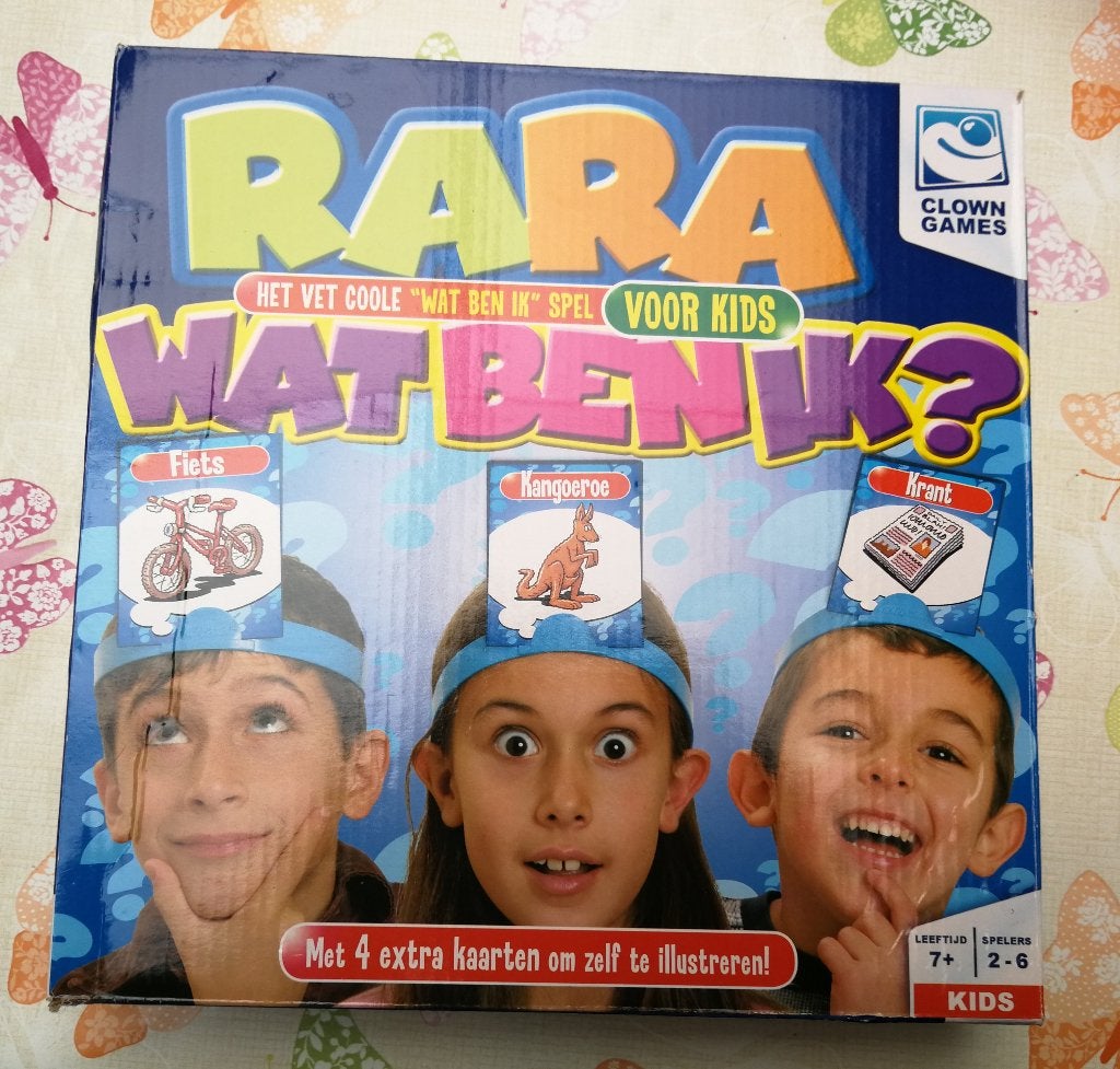 Gezelschapsspel:Rara wat ben ik?, Hobby en Vrije tijd, Gezelschapsspellen | Overige, Verzenden, Zo goed als nieuw, Clown games