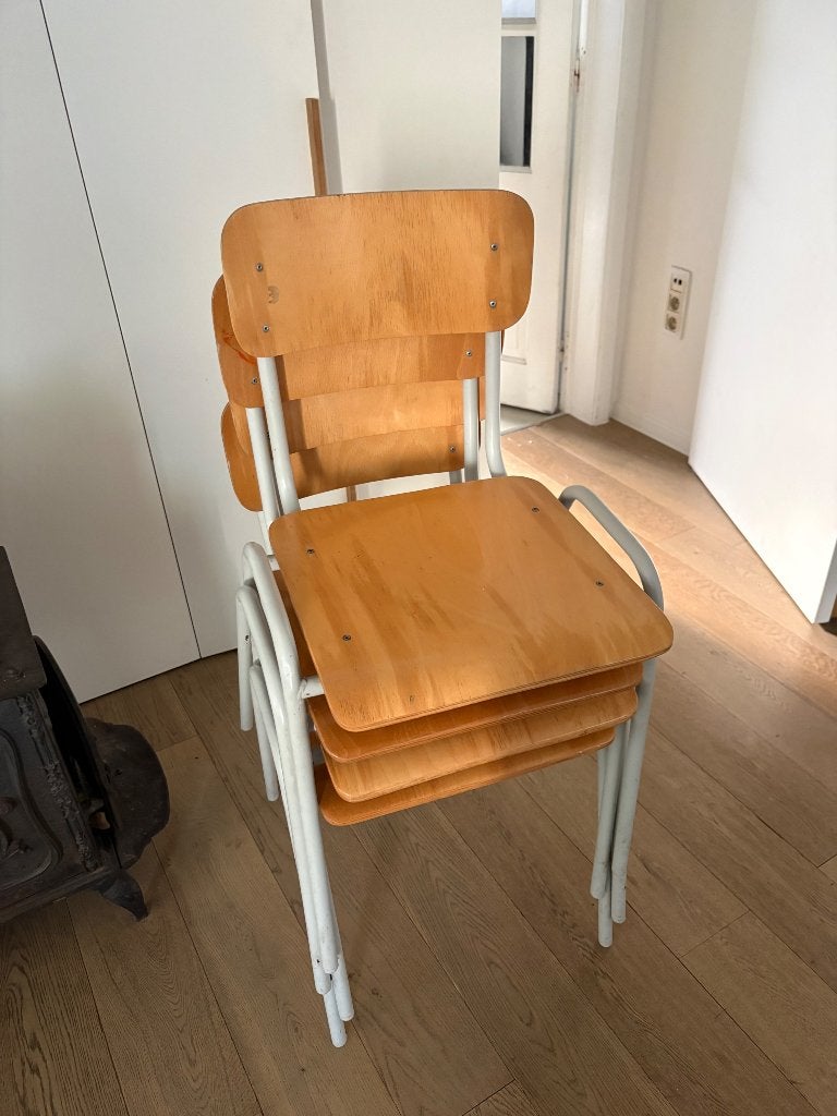 eetkamerstoel, Ophalen, Gebruikt, Bruin, Vier
