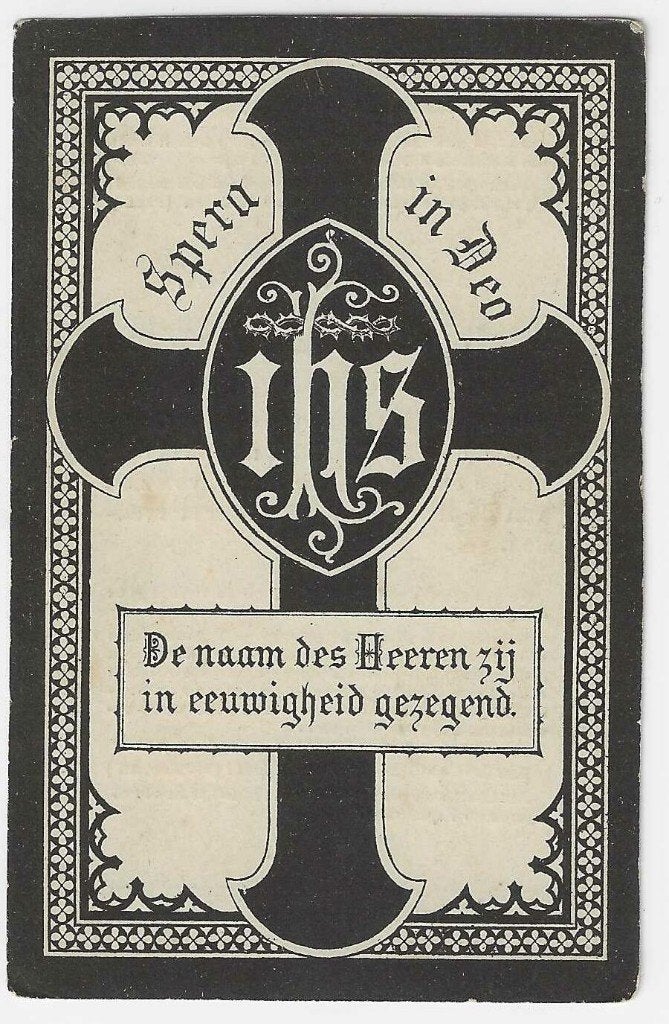Philippe De Vroe, Uytkerke 1862 - Grimberghen 1897, Enlèvement ou Envoi, Image pieuse