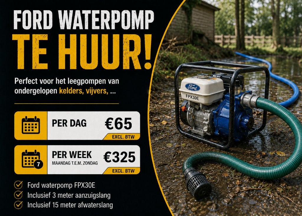 TE HUUR: waterpomp, Ophalen