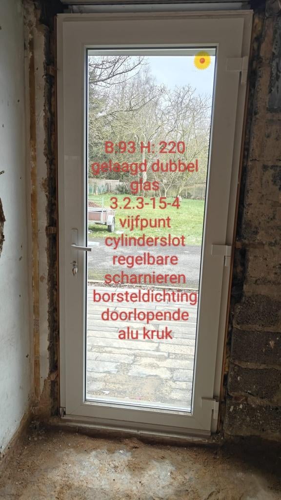 Porte vitrée à double vitrage en PVC, Double vitrage, 160 cm ou plus, Enlèvement, Utilisé