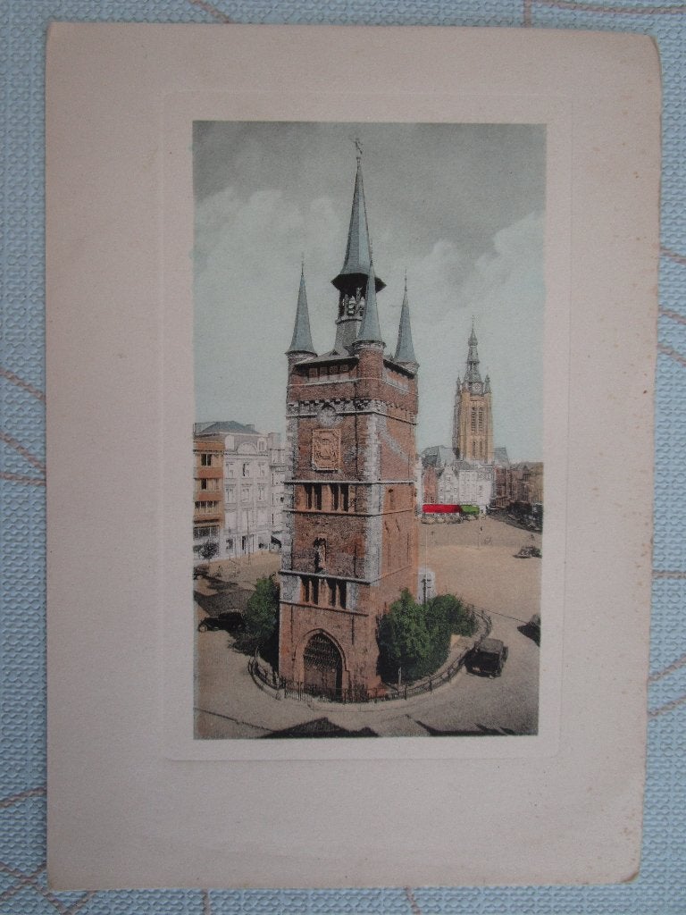 prentkaart Halletoren Kortrijk, Ophalen, Gebruikt, Gebouw, Prent