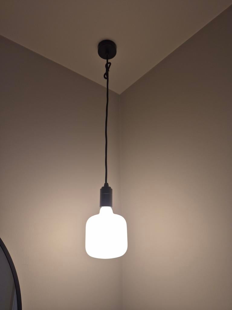 Moderne hanglamp incl. grote opalen designlamp, Huis en Inrichting, Ophalen, Zo goed als nieuw