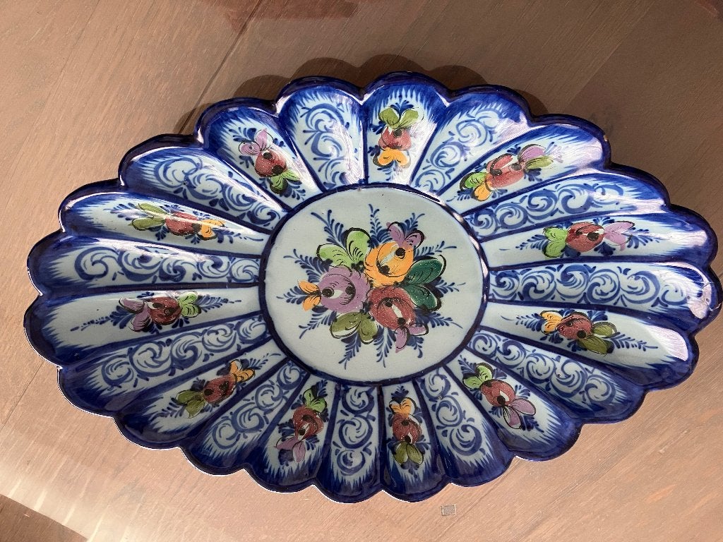 Vintage Portugese Alcobaça aardewerk schaal Olazul, Antiquités & Art, Antiquités | Céramique & Poterie, Enlèvement