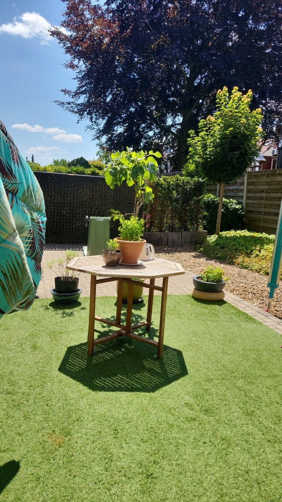 Houten inklapbare tafel met 1 stoel in teakhout, Ophalen