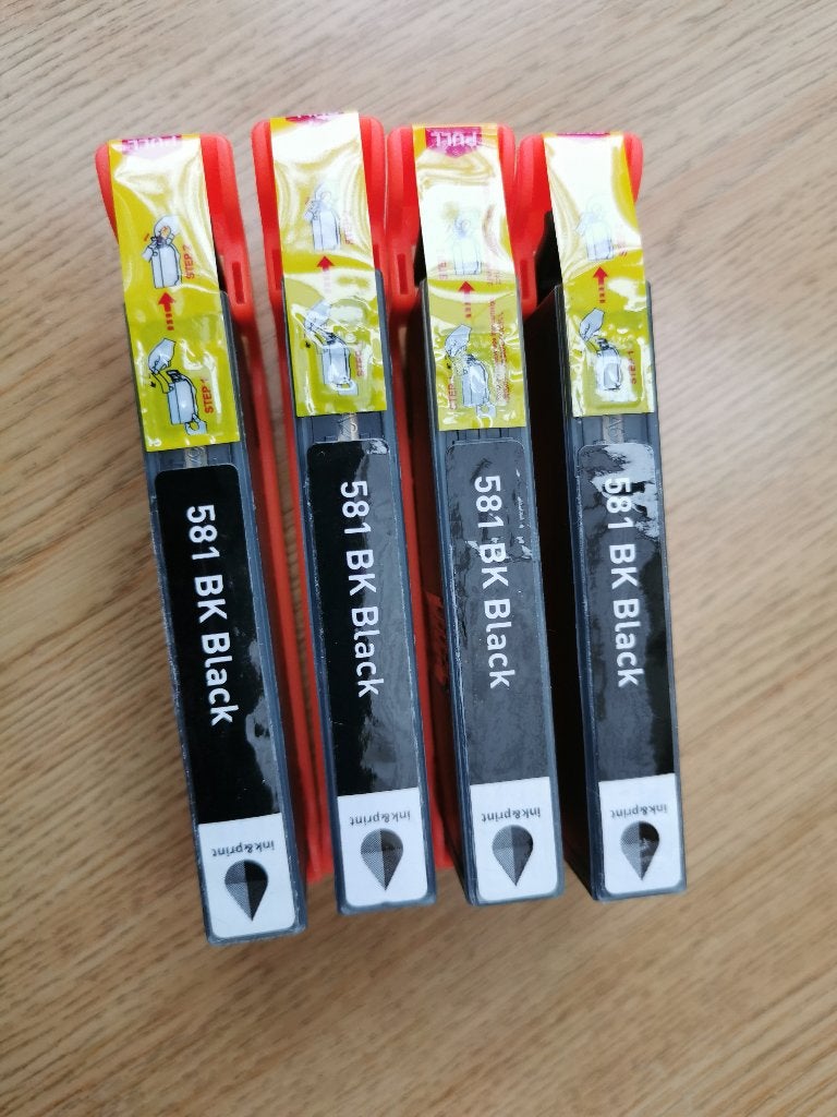 4x Ink Cartridge inktpatroon  inkt Canon 581 BK, Informatique & Logiciels, Enlèvement ou Envoi, Neuf, Cartridge, Canon