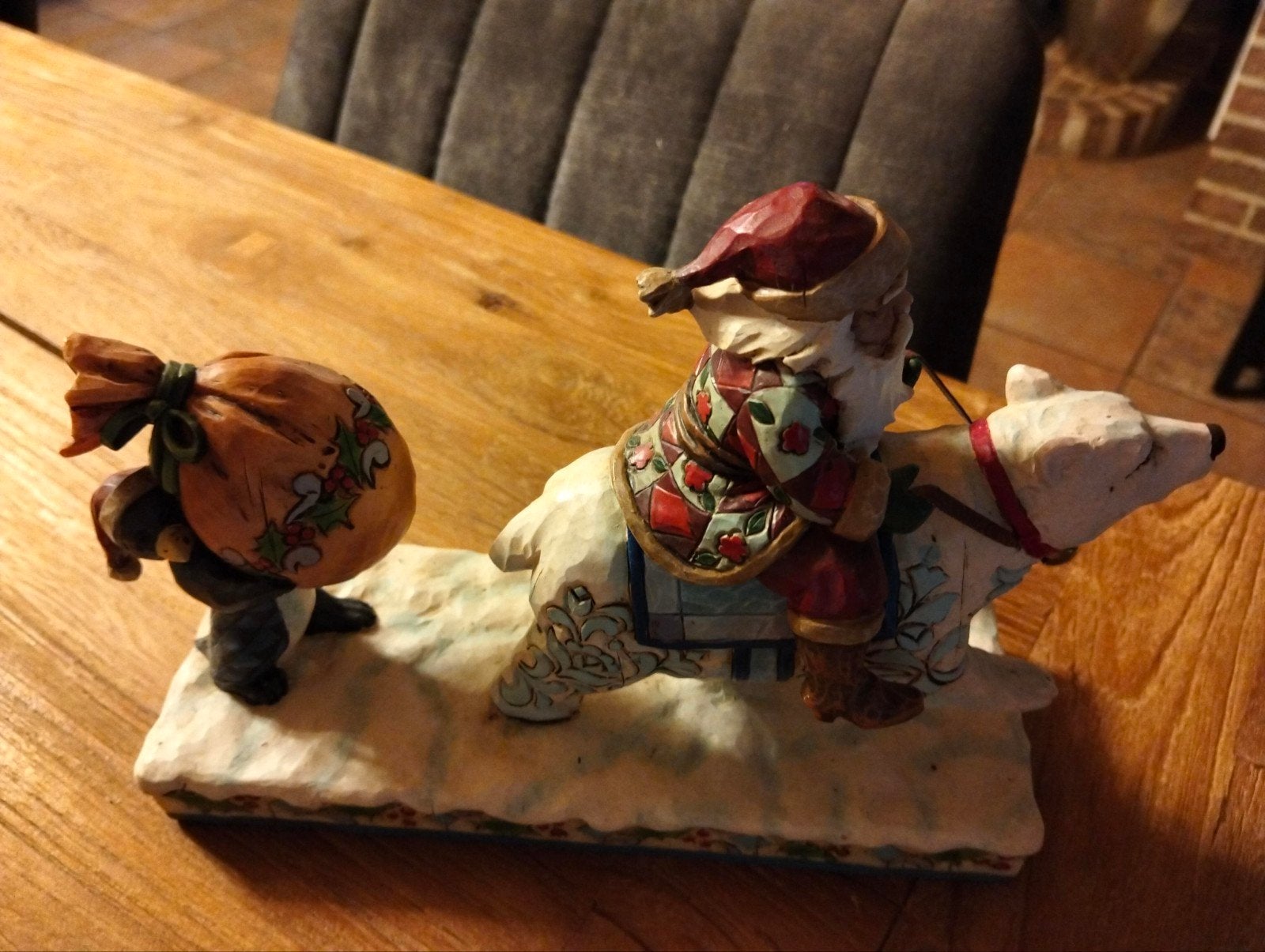 Disney traditions Jim shore/kerstman en pinguin, Verzamelen, Ophalen of Verzenden, Gebruikt