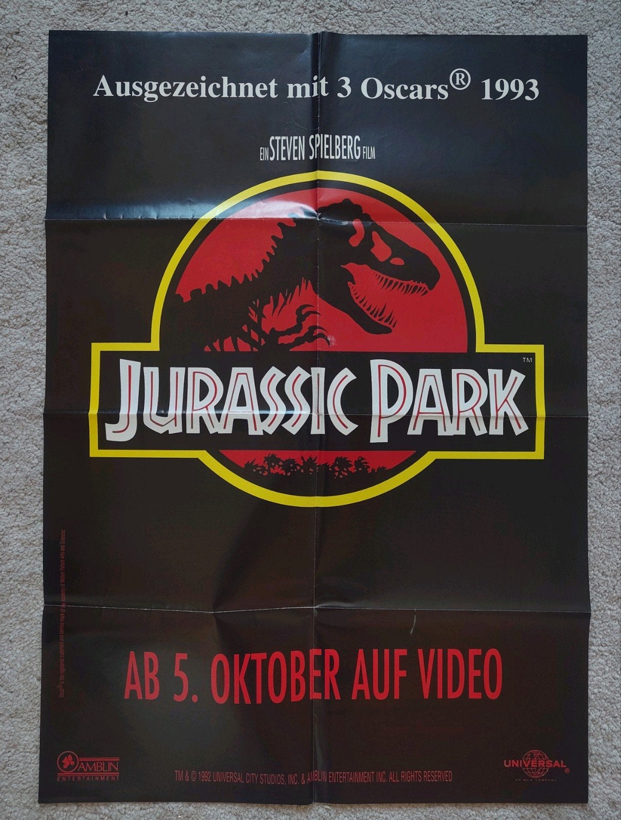 A1 poster Jurassic Park, Ophalen of Verzenden
