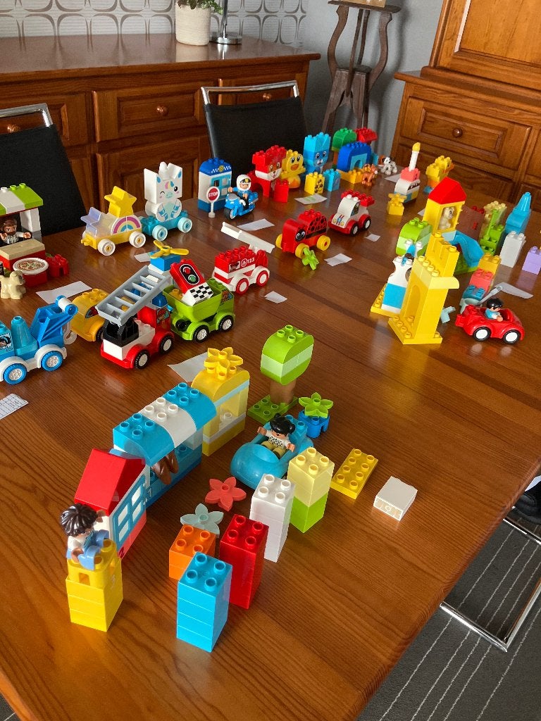 Lot met 15 sets Duplo  + bouwplaat, Ophalen, Duplo