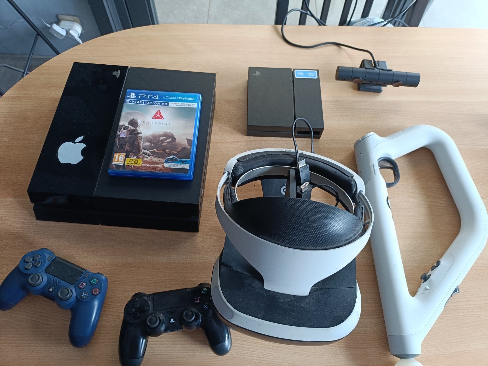 ps4 + vr headset en bijbehoren, Consoles de jeu & Jeux vidéo, Enlèvement, Utilisé, Avec 2 manettes
