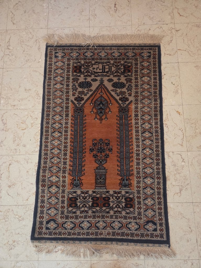Perzisch tapijt 128 x 79 cm afkomst Pakistan (Grutman), 100 à 150 cm, Bleu, Perzisch, Enlèvement