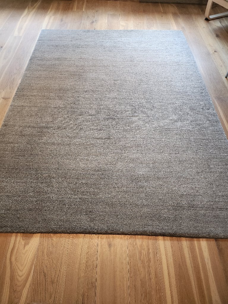TAPIS EN LAINE NOUÉ À LA MAIN,, Enlèvement, Gris, Tapis