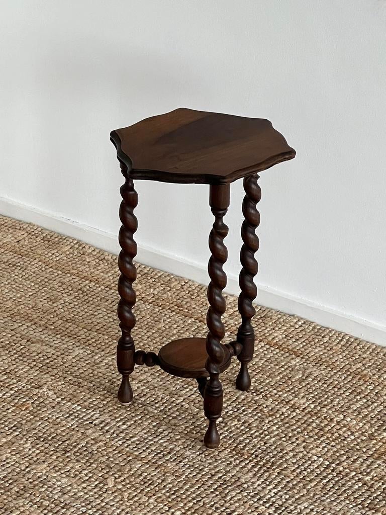 Vintage zeldzame houten swirl bijzettafel, Ophalen