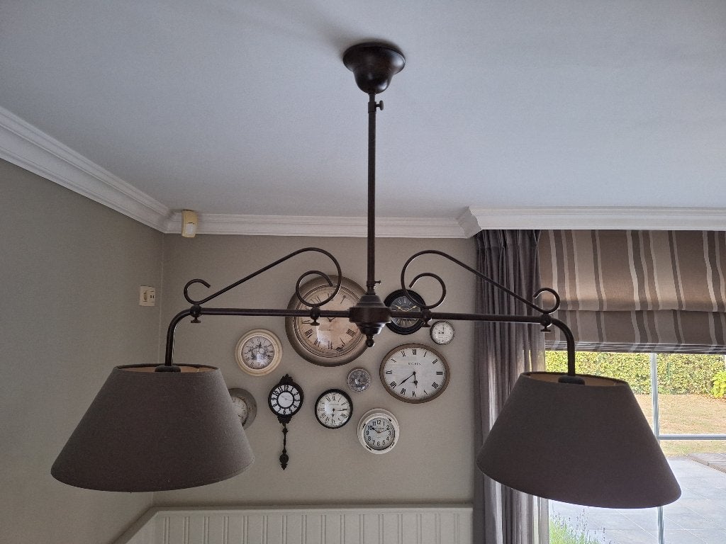 Hanglamp, Huis en Inrichting, Lampen | Hanglampen, Ophalen, Zo goed als nieuw, Metaal, Landelijk