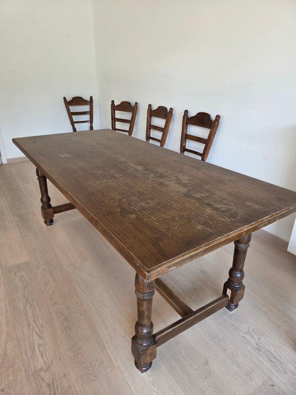 Table et chaises, 150 à 200 cm, Comme neuf, Enlèvement, Chêne