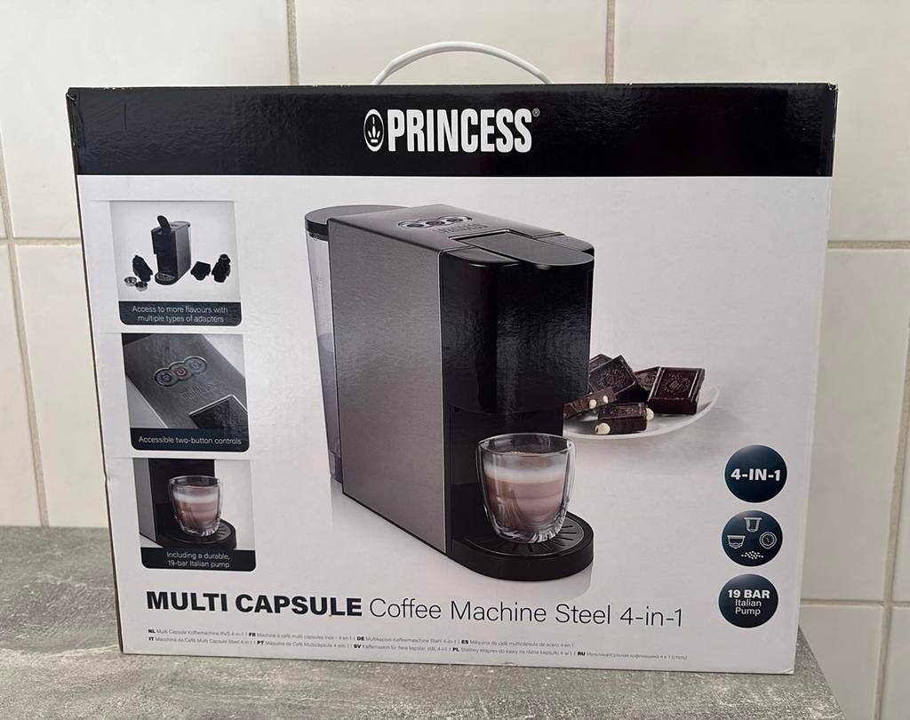 NIEUW Princess koffiemachine, Ophalen, Afneembaar waterreservoir, 1 kopje, Gemalen koffie