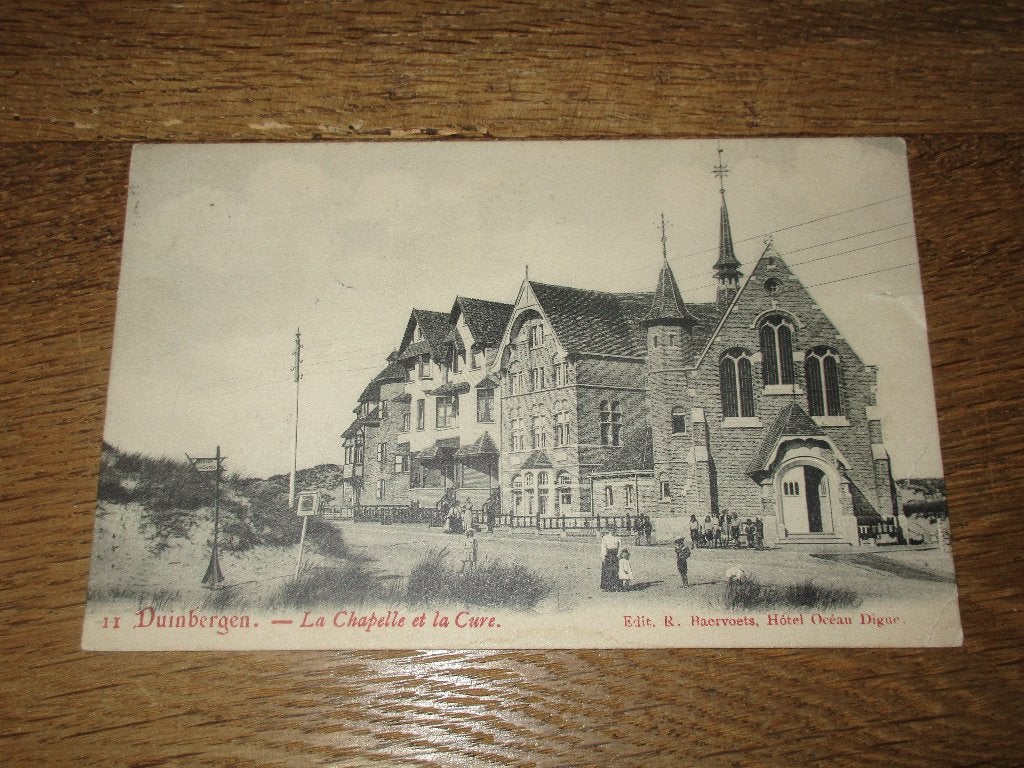 POSTKAART DUINBERGEN LA CHAPELLE ET LA CURE 1911, Envoi, Avant 1920, Affranchie, Flandre Occidentale