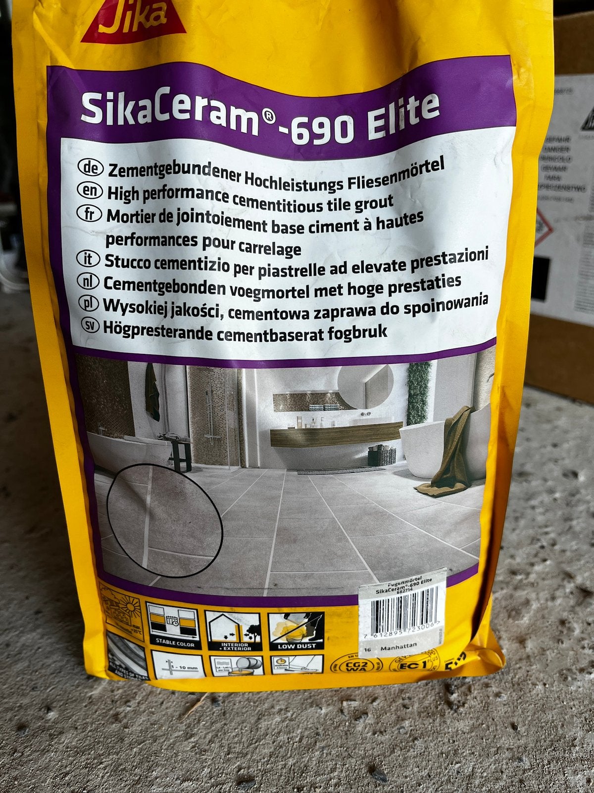 Le SikaCeram 690 Elite voegmortel kleur manhatten, Ophalen of Verzenden, Zo goed als nieuw