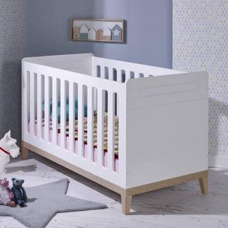 Uitschuifbaar baby-/kinderbed 70x140 Wit, Ophalen, Zo goed als nieuw, Matras