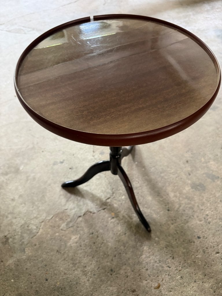Houten rond bijzettafeltje, Ophalen, Gebruikt, Rond, Hout