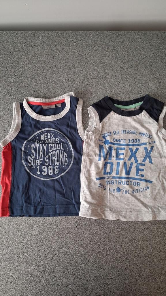 2 T-shirt zonder mouwen Mexx maat 74, Mexx, Ophalen of Verzenden, Zo goed als nieuw, Jongetje