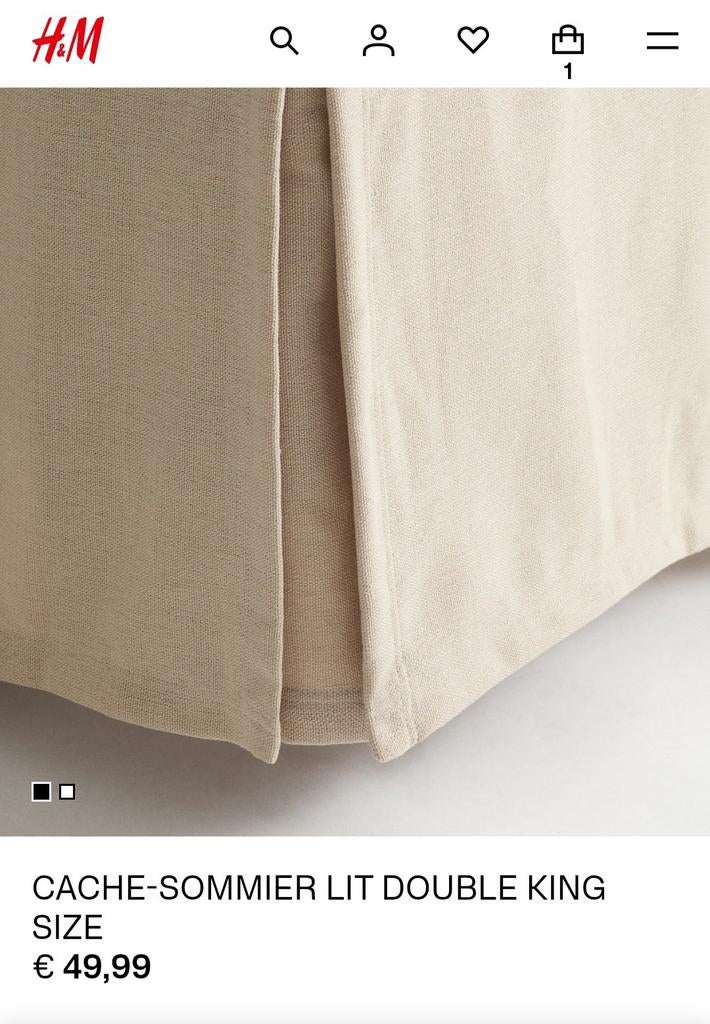 Cache-sommier lit 160cm, Beige