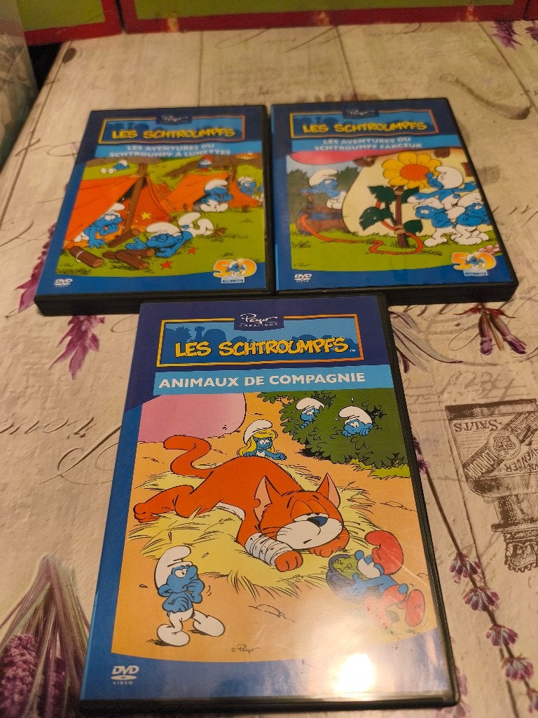 3 DVD les Schtroumpfs., CD & DVD, Enlèvement ou Envoi, Comme neuf, Animaux