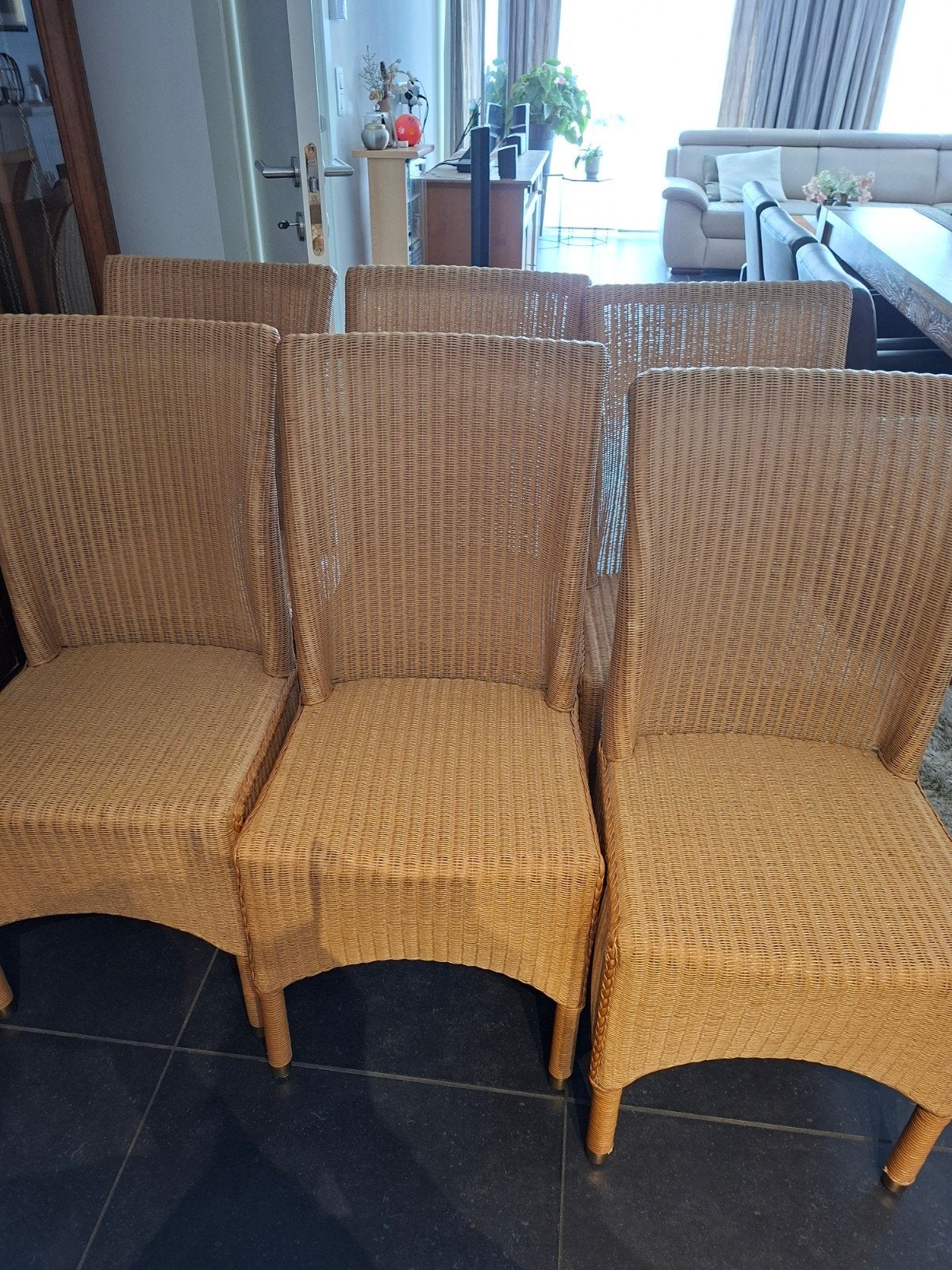 6rieten stoelen zo goed als nieuw geen gebruiksporen aan, Enlèvement