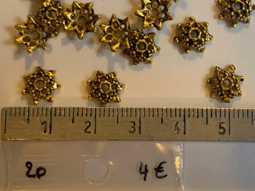 20 stuks metalen kralenkapjes, Enlèvement ou Envoi, Neuf, Entretoise ou Perle intermédiaire