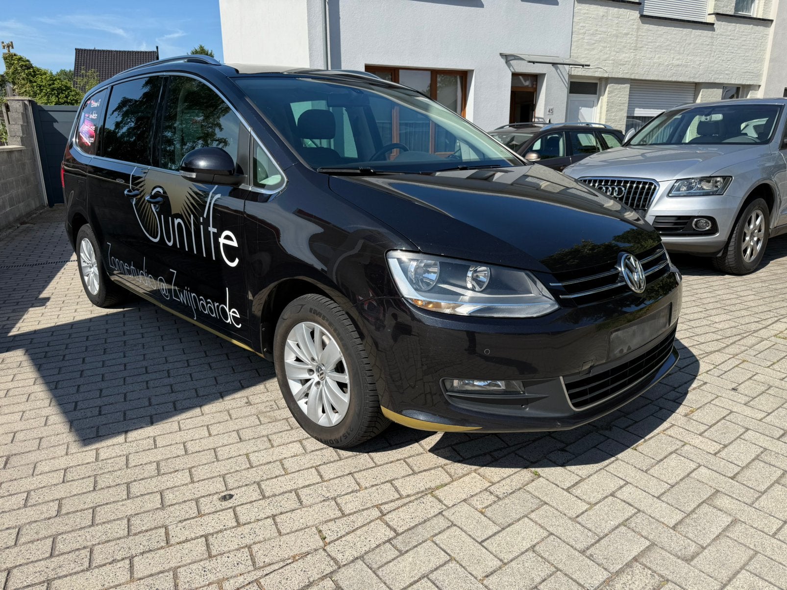 WV Sharan bj2013 2.0TDI 7Zit. Automaat BTW Wagen, Auto's, Volkswagen, Zwart, 4 cilinders, 149 g/km, Bedrijf