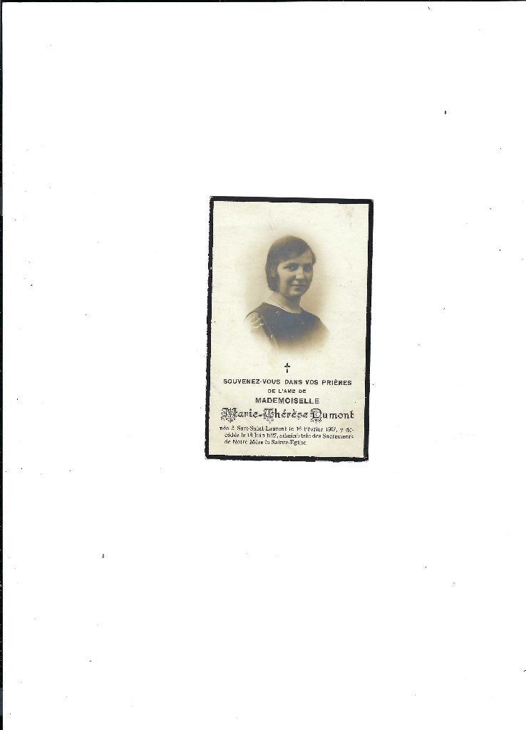 Souvenir de décès, Enlèvement ou Envoi