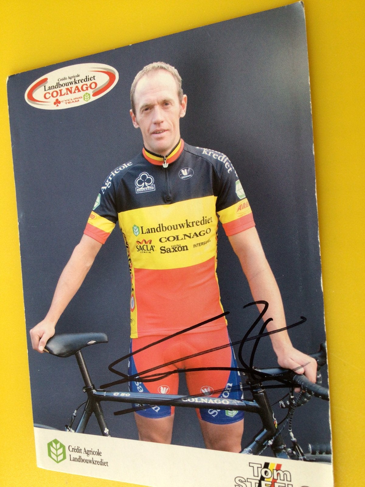 Wielerkaart 2004 bk team landbouwkrediet tom steels signe, Envoi