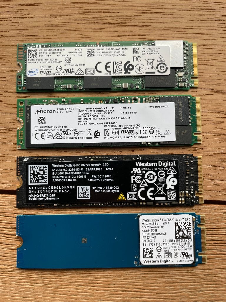 Diverse M.2 NVMe & SATA SSD's - 256GB / 500GB / 512GB, Ophalen of Verzenden, SATA, HDD