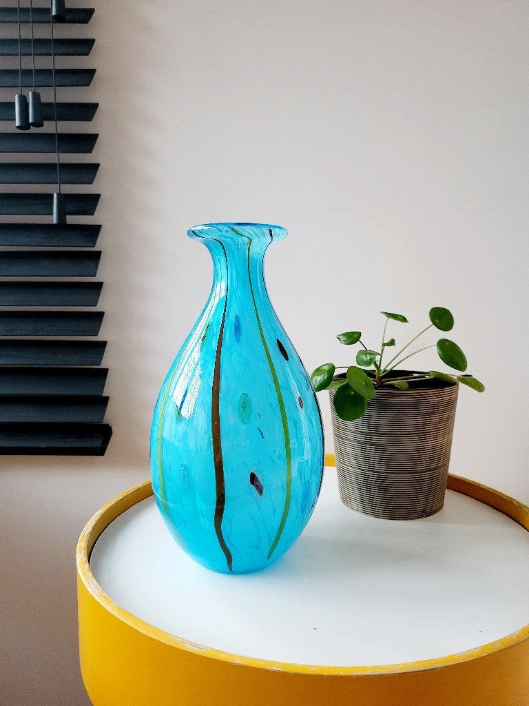 Vase en verre multicolore, 1980, Murano, Italie, Enlèvement ou Envoi