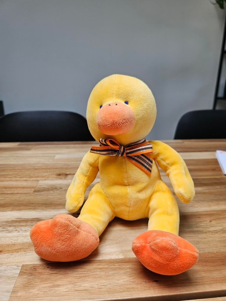 Animal en peluche vintage en forme de canard à hochet, Enfants & Bébés, Jouets | Peluches, Enlèvement, Jaune, Canard